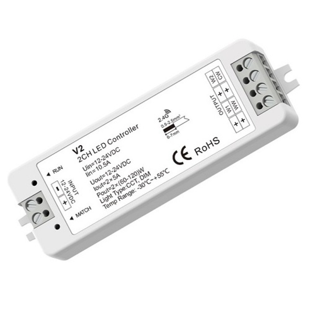 V2 LED Controller 12-24V, 2x5A